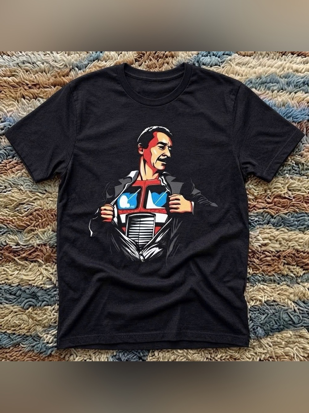 Vintage Transformers Peter Cullen Optimus Prime Graphic T Shirt Black